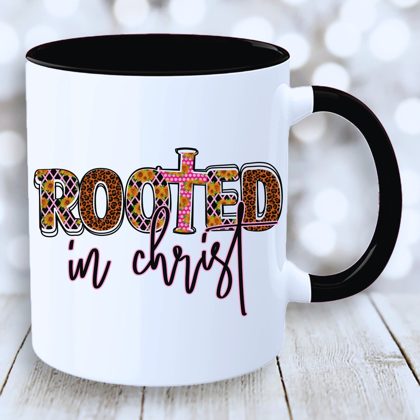 Rooted In Christ Mug with Coloured Interior