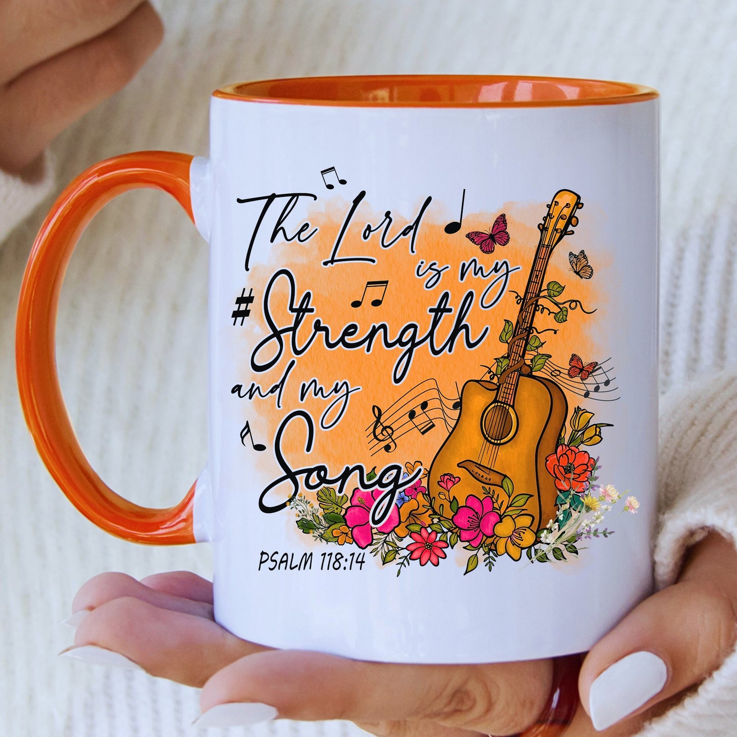 The Strength Of The Lord Mug with Coloured Interior