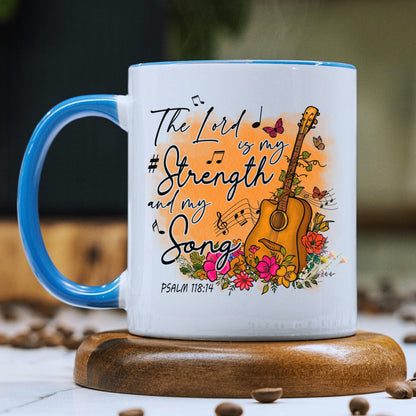 The Strength Of The Lord Mug with Coloured Interior