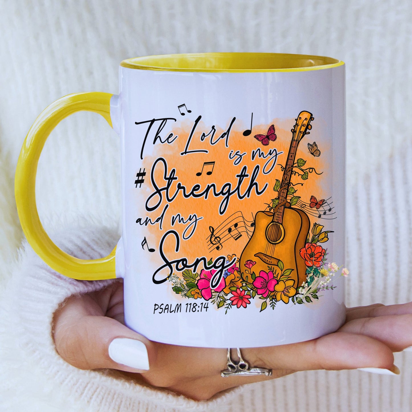 The Strength Of The Lord Mug with Coloured Interior