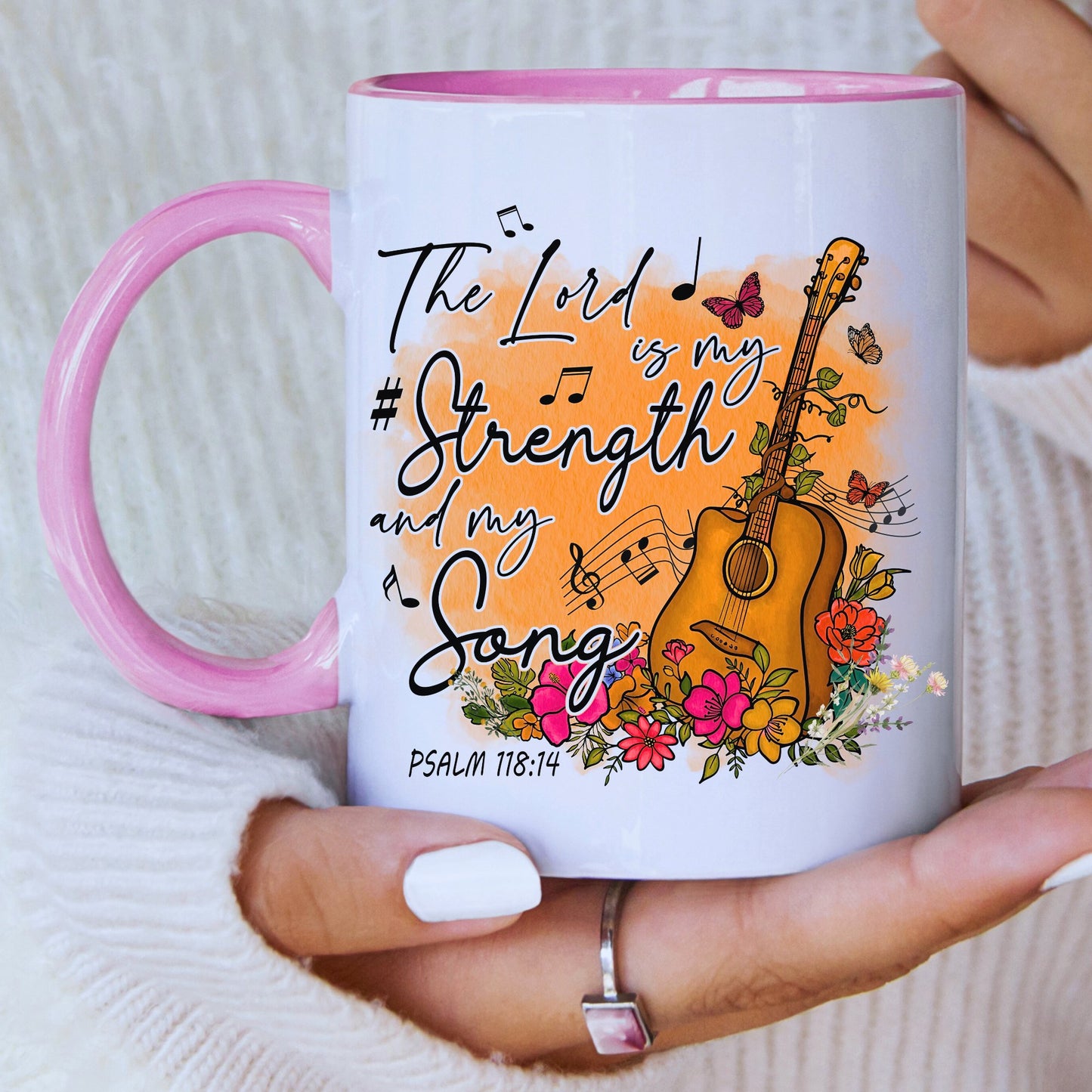 The Strength Of The Lord Mug with Coloured Interior